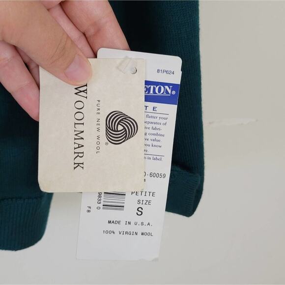 Pendleton Cintage Deadstock Mock Neck Green Wool Pullover Sweater - Picture 5 of 8